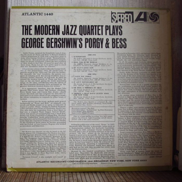 Платівка Модерн Джаз Квартет | The Modern Jazz Quartet – The Modern Jazz Quartet Plays George Gershwin's Porgy & Bess