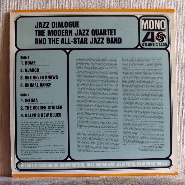 Платівка Модерн Джаз Квартет|The Modern Jazz Quartet & The All-Star Jazz Band – Jazz Dialogue