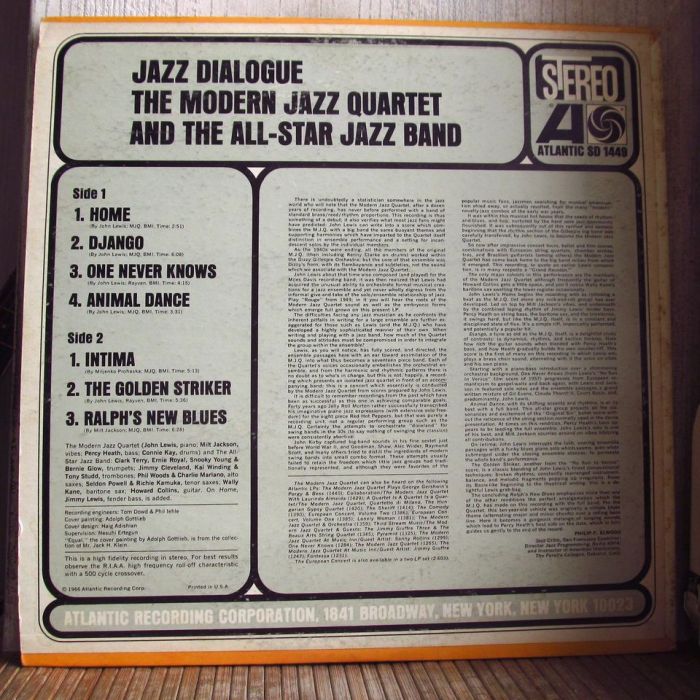 Платівка Модерн Джаз Квартет-|The Modern Jazz Quartet & The All-Star Jazz Band – Jazz Dialogue