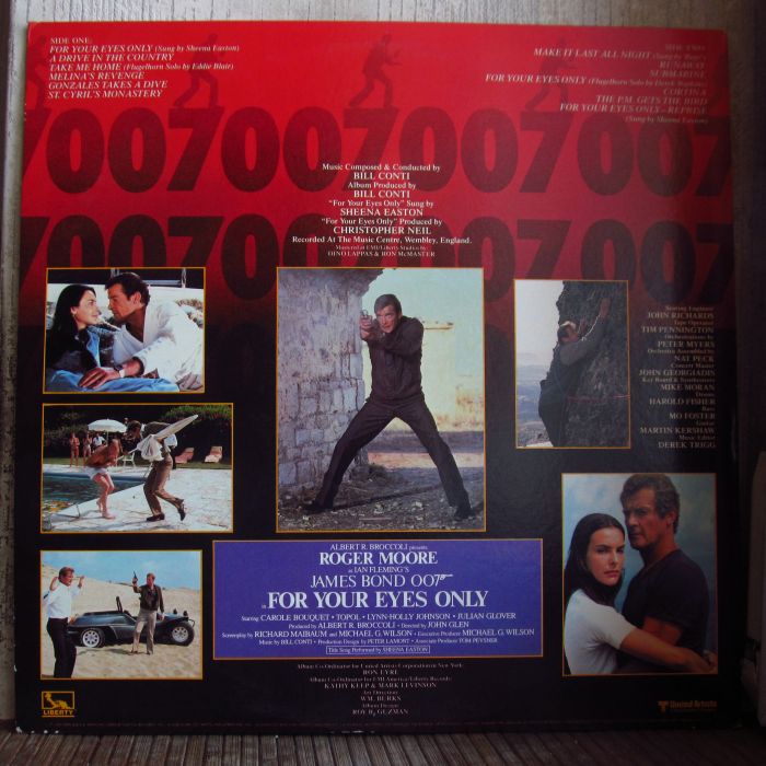 Платівка Біл Конті - Тільки Для Твоїх Очей|Bill Conti – For Your Eyes Only