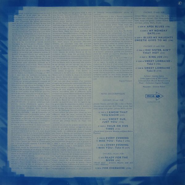 Платівка Jimmie Noone, Earl Hines – 1 - "At The Apex Club" 1928 | Джиммі Нун , Ерл Хайнс