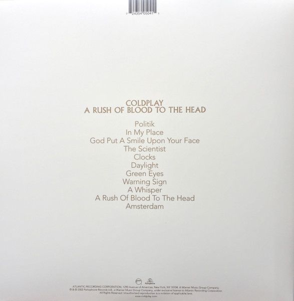 Платівка Coldplay – A Rush Of Blood To The Head