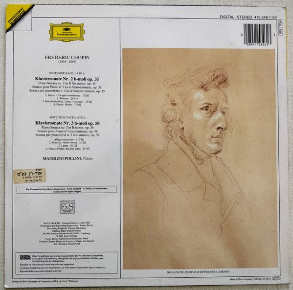 Платівка Chopin • Pollini – Klaviersonaten = Piano Sonatas Nos. 2 - 3 |Шопен • Полліні – Фортепіанні сонати Nos. 2 і 3