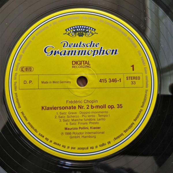 Платівка Chopin • Pollini – Klaviersonaten = Piano Sonatas Nos. 2 - 3 |Шопен • Полліні – Фортепіанні сонати Nos. 2 і 3