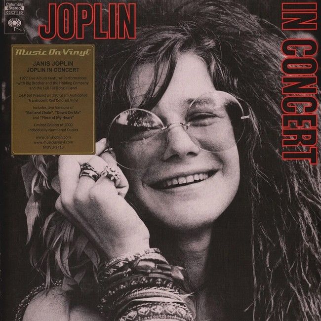 Janis Joplin – Joplin In Concert (2LP, Album, Numbered, Reissue, Stereo, 180g, Red Translucent Vinyl)