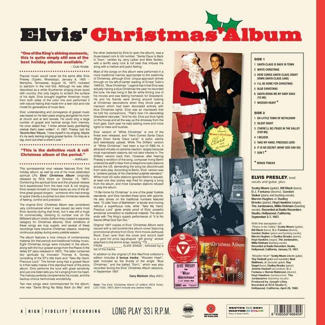 Elvis Presley – Elvis' Christmas Album (LP, Album, Limited Edition, White Vinyl)
