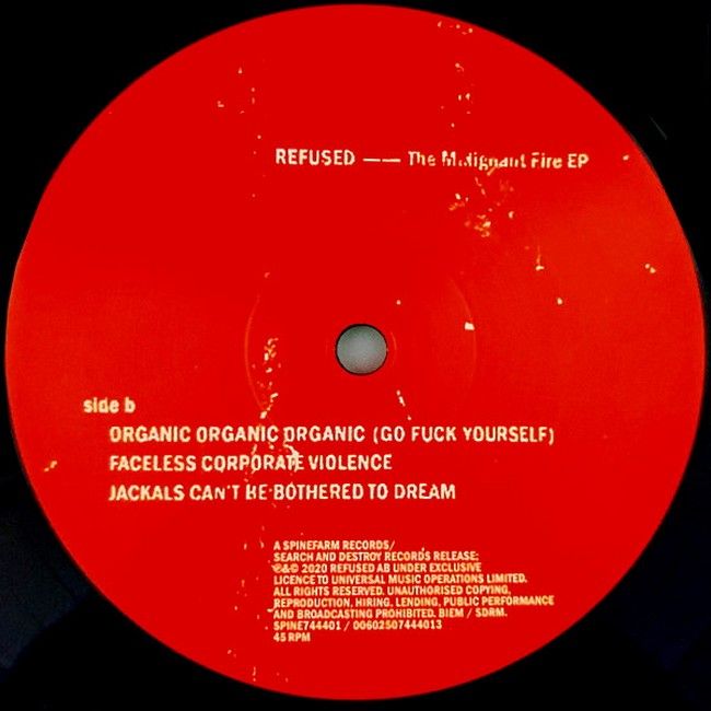 Refused - Malignant Fire (EP, 12", 45 RPM, Vinyl)