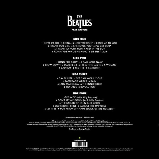 The Beatles – Past Masters (2LP, Compilation, Reissue, Remastered, Stereo, Mono, 180 Gram, Gatefold, Vinyl)