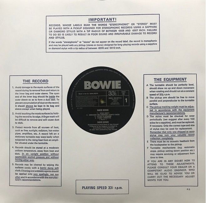 David Bowie – David Bowie (LP, Album, Reissue, Remastered, Stereo, Gatefold, Vinyl)