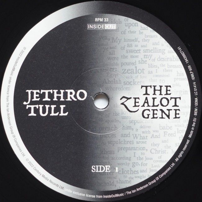 Jethro Tull – The Zealot Gene (2LP, CD, Album, Stereo, 180g, Vinyl)