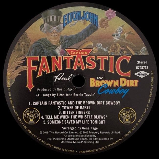 Elton John – Captain Fantastic And The Brown Dirt Cowboy (LP, Album, Vinyl)
