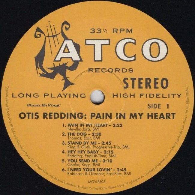 Otis Redding – Pain In My Heart (LP, Album, Stereo, 180g, Vinyl)