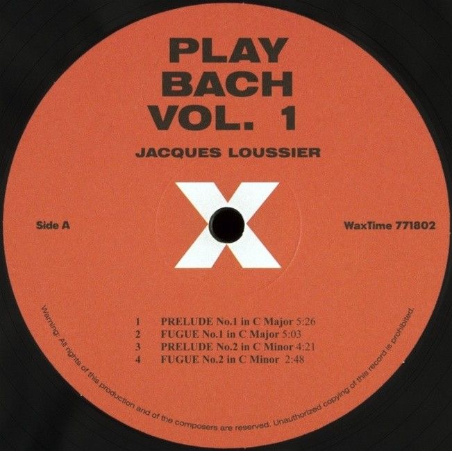Jacques Loussier, Christian Garros, Pierre Michelot – Play Bach No.1 (LP, Album, Reissue, Remastered, Vinyl)