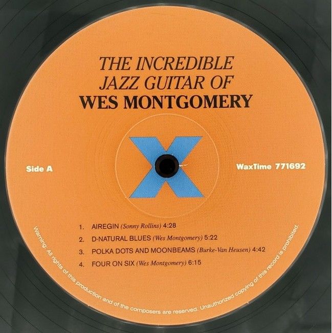 Wes Montgomery – The Incredible Jazz Guitar Of Wes Montgomery (LP, Album, Stereo, Reissue, Vinyl)
