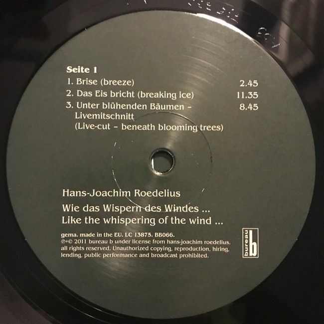 Roedelius – Wie Das Wispern Des Windes ... (LP, Album, Reissue, Remastered, 180g, Vinyl)