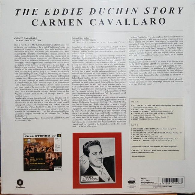 Carmen Cavallaro – The Eddy Duchin Story (LP, Reissue, 180 Gram, Vinyl)