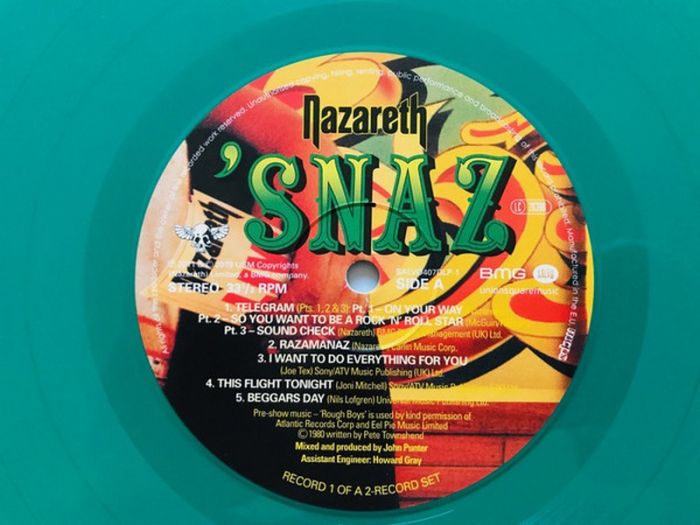 Nazareth – 'Snaz (2LP, Album, Reissue, Remastered, Stereo, Green & Orange Vinyl)