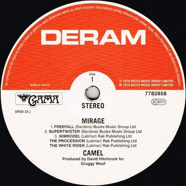 Camel – Mirage (LP, Album, Reissue, Stereo, 200g, Vinyl)