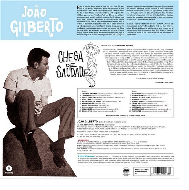 Joao Gilberto – Chega De Saudade (LP, Album, Reissue, Vinyl)