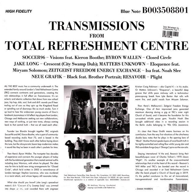 Платівка Transmissions From Total Refreshment Centre|Трансляції з Total Refreshment Center