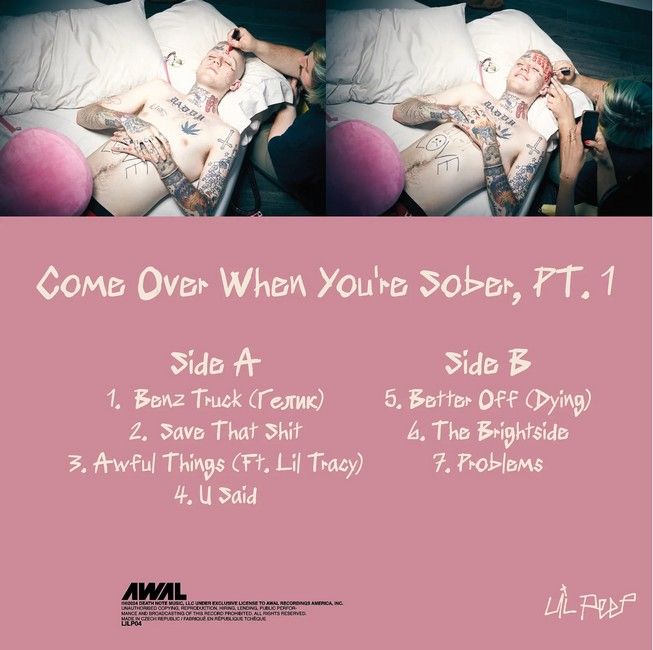 Lil Peep – Come Over When You’re Sober, Pt.1 (EP, 12", 45 RPM, Album, Clear and Pink Vinyl)