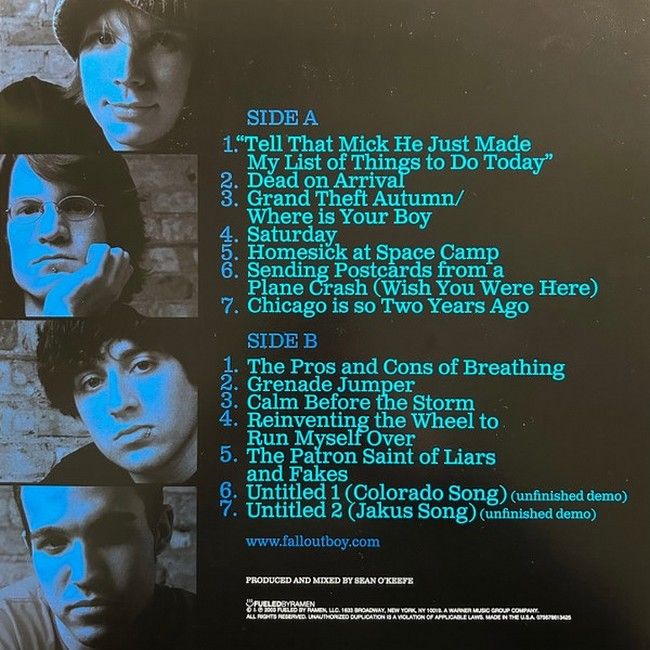Fall Out Boy – Take This To Your Grave (LP, Album, Limited Edition, Blue Jay Vinyl)
