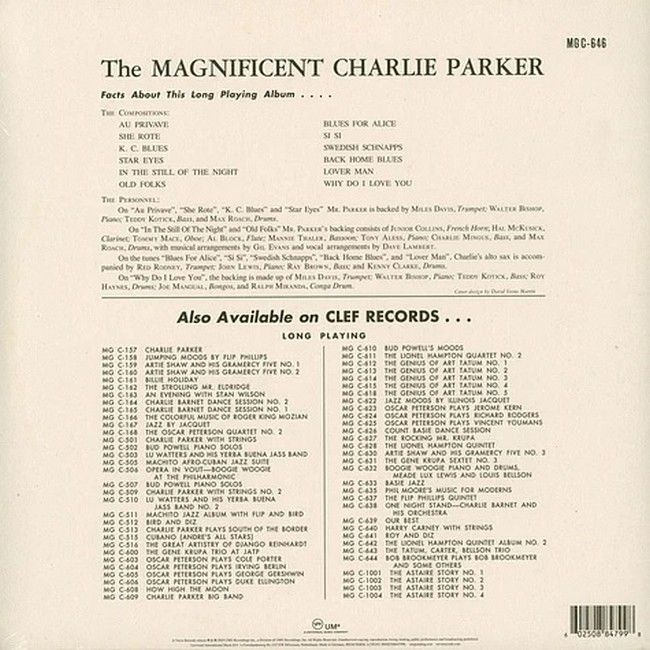 Charlie Parker – The Magnificent Charlie Parker (LP, Album, Compilation, Vinyl)