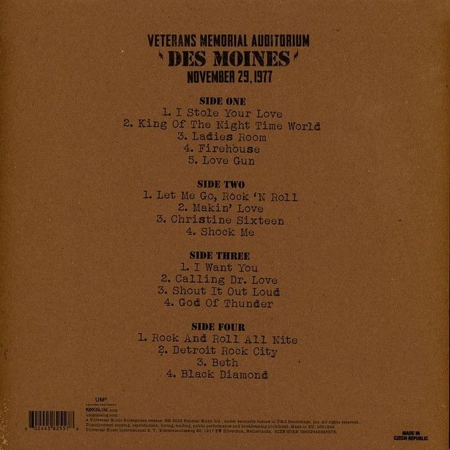 Kiss – Off The Soundboard: Live in Des Moines (2LP, Album, Vinyl)