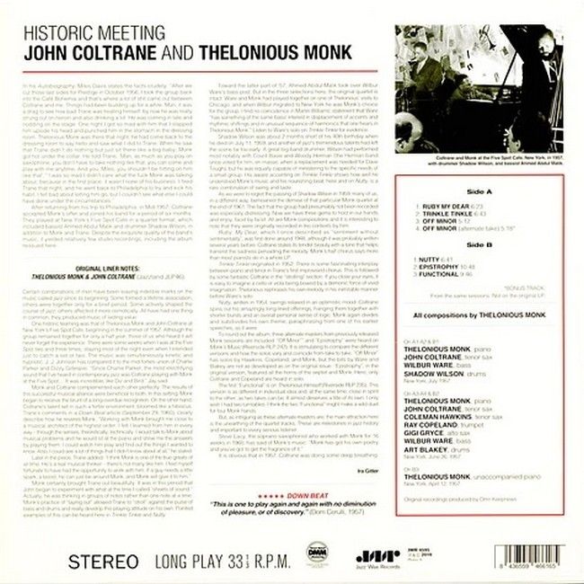John Coltrane And Thelonious Monk – Historic Meeting (LP, Album, Limited Edition, Vinyl)