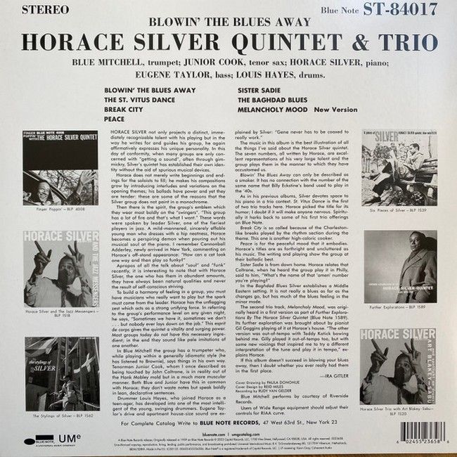 Платівка The Horace Silver Quintet & Trio – Blowin' The Blues Away|Срібний квінтет і тріо