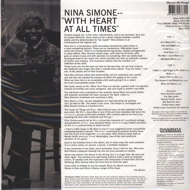 Платівка Nina Simone – Nina Simone Sings The Blues|Ніна Сімоне-Ніна Сімон співає блюз