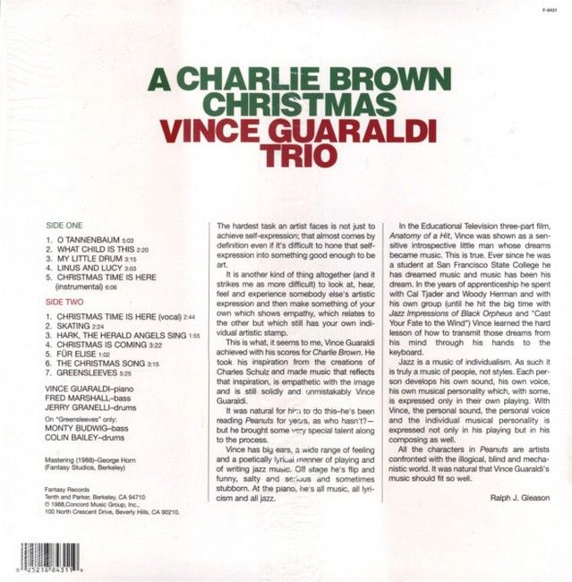 Vince Guaraldi Trio – A Charlie Brown Christmas (Original Sound Track Recording Of The CBS Televisio