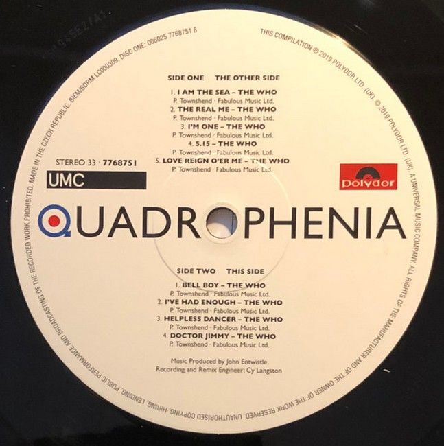 Quadrophenia (Music From The Soundtrack Of The Who Film) (2LP, Compilation, Reissue, 180 Gram, Vinyl)