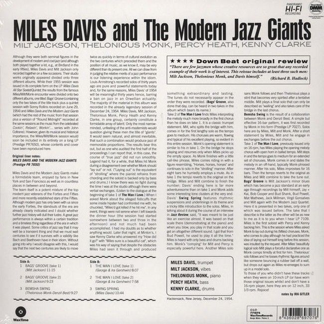 Miles Davis – Miles Davis And The Modern Jazz Giants (LP, Compilation, Reissue, Vinyl)