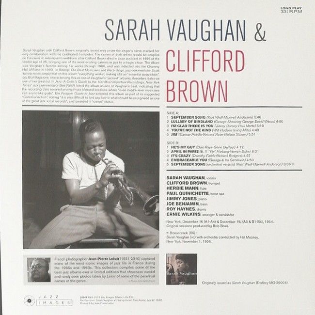Sarah Vaughan & Clifford Brown – Sarah Vaughan & Clifford Brown (LP, Album, Deluxe Edition, Vinyl)