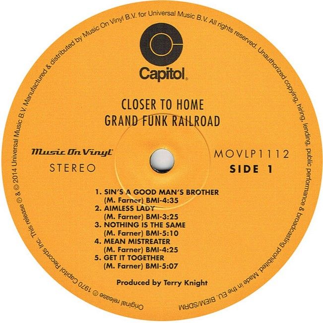 Grand Funk Railroad – Closer To Home (LP, Album, Reissue, 180 Gram, Gatefold, Vinyl)