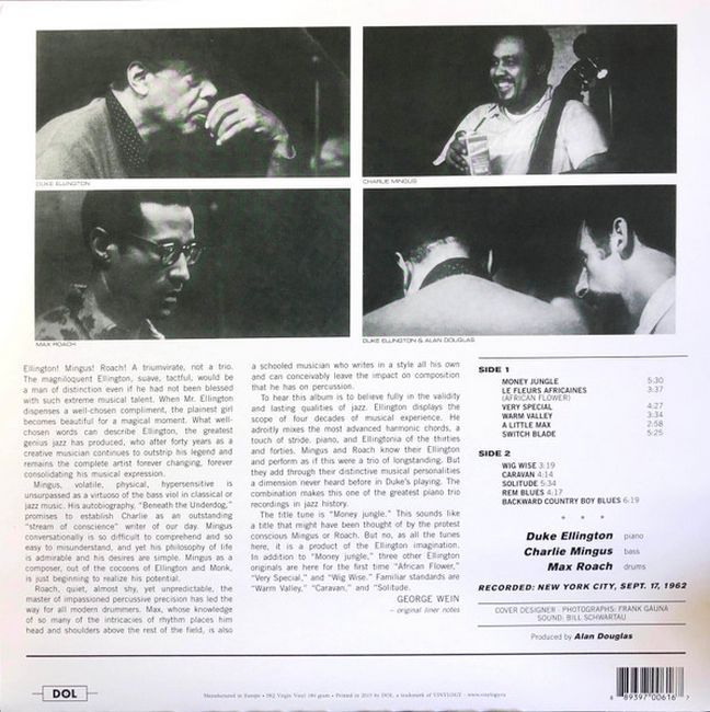 Платівка Дюк Еллінгтон, Чарлі Мінгус, Макс Роуч | Duke Ellington,Charlie Mingus,Max Roach – Money Jungle (Vinyl)