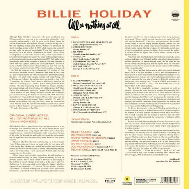Billie Holiday – All Or Nothing At All (Vinyl)