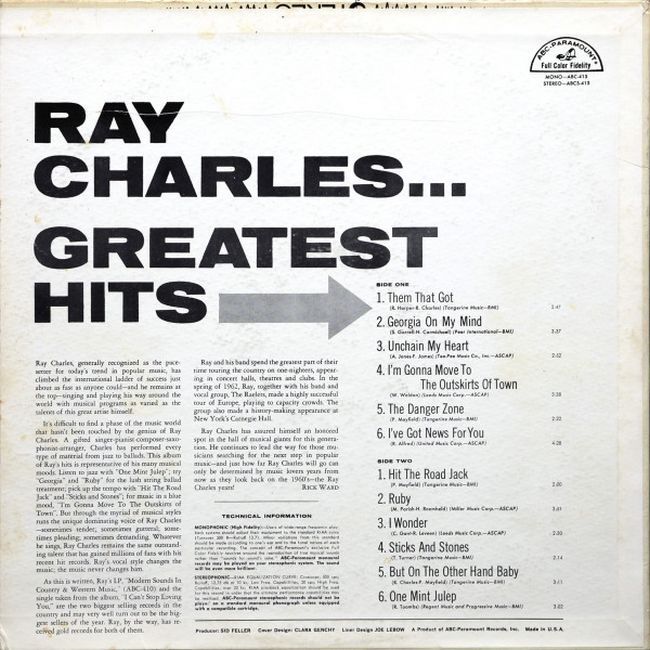 Ray Charles – Greatest Hits (Vinyl)