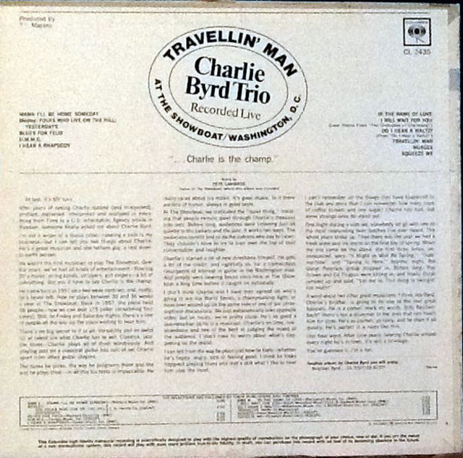 Charlie Byrd Trio – Travellin' Man (Vinyl)