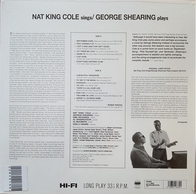 Nat King Cole & George Shearing – Nat King Cole Sings / The George Shearing Quintet Plays (Vinyl)