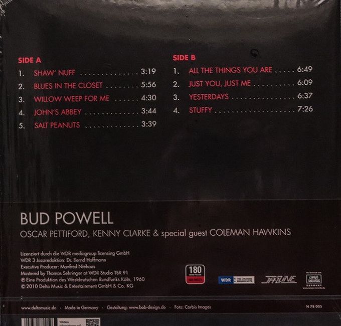 Bud Powell With Oscar Pettiford, Kenny Clarke & Special Guest Coleman Hawkins – 1960 Essen, Grugahalle (Vinyl)