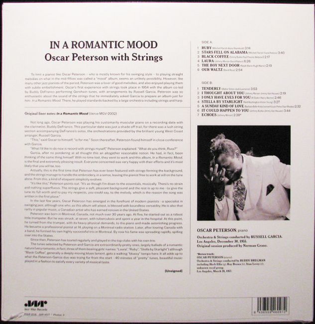 Oscar Peterson – In A Romantic Mood (Oscar Peterson With Strings) (LP, Reissue, Vinyl)