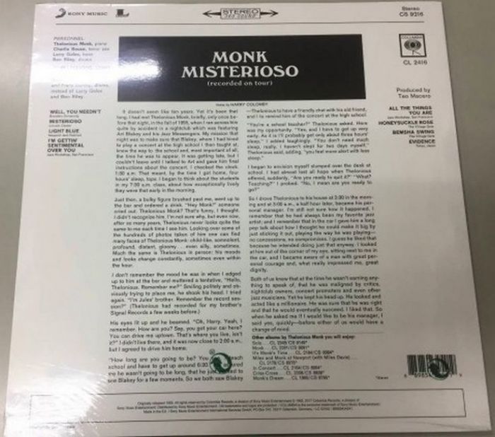 Thelonious Monk – Misterioso (Recorded On Tour) (Vinyl)