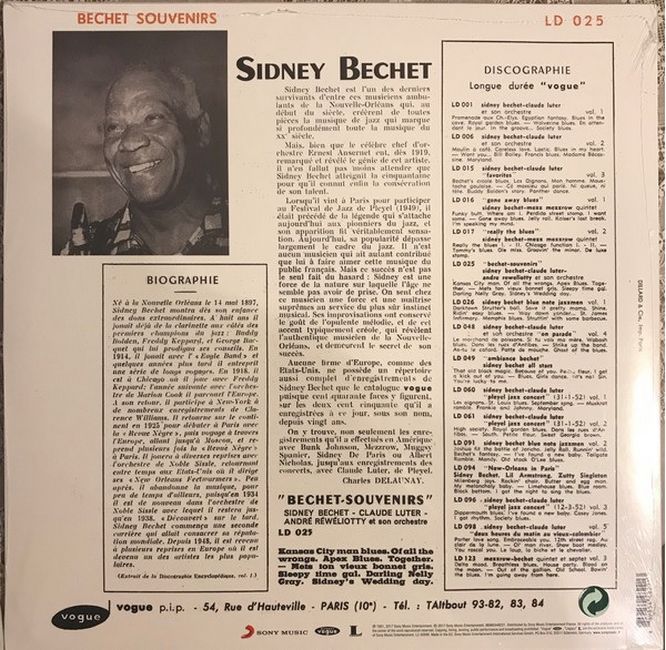 Sidney Bechet, Claude Luter, Andre Reweliotty Et Son Orchestre – Bechet Souvenirs (Vinyl)