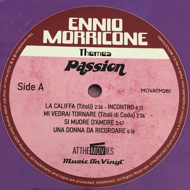 Ennio Morricone – Passion (Deluxe Edition, Limited Edition, Pink & Purple) (Vinyl)