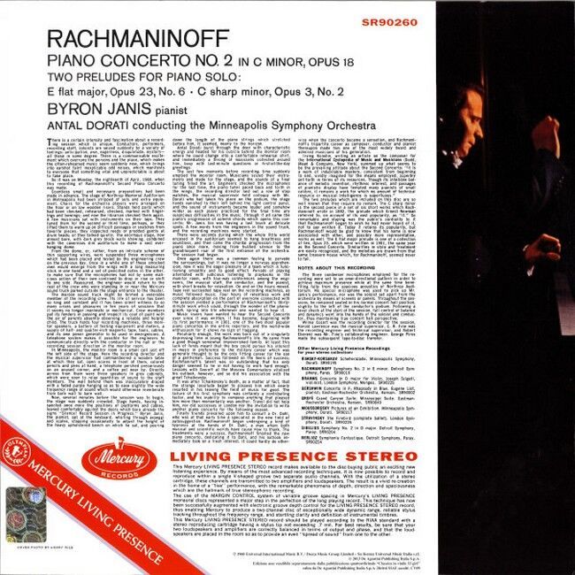 Rachmaninoff, Byron Janis, Antal Dorati, Minneapolis Symphony Orchestra – Concerto No. 2 In C Minor (180gr) (Vinyl)