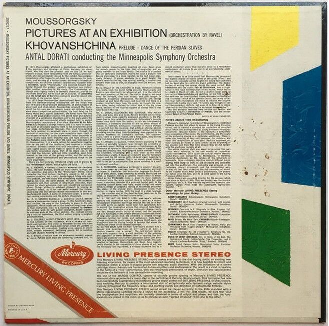 Moussorgsky, Minneapolis Symphony Orchestra, Antal Dorati – Pictures At An Exhibition / Prelude And Dance Of The Persian Slaves From "Khovanshchina" (Vinyl)