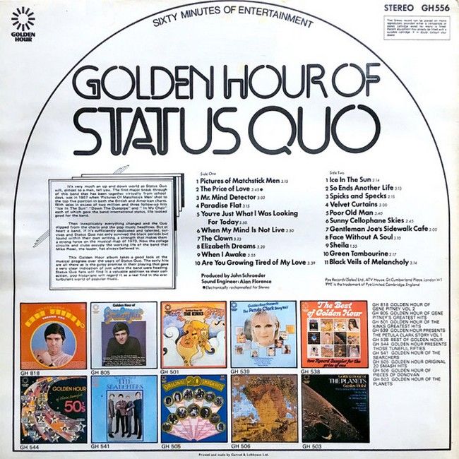 Платівка Status Quo – Golden Hour Of Status Quo|Статус кво-Золота година статус-кво