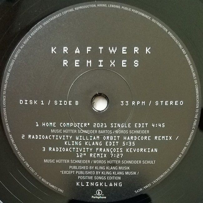 Kraftwerk – Remixes (3LP, Compilation, Stereo, 180g Vinyl)